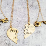 PARTNERS IN CRIME Broken Heart Friendship Necklaces by Salt and Sparkle