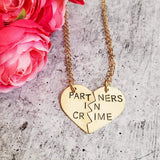 PARTNERS IN CRIME Broken Heart Friendship Necklaces by Salt and Sparkle