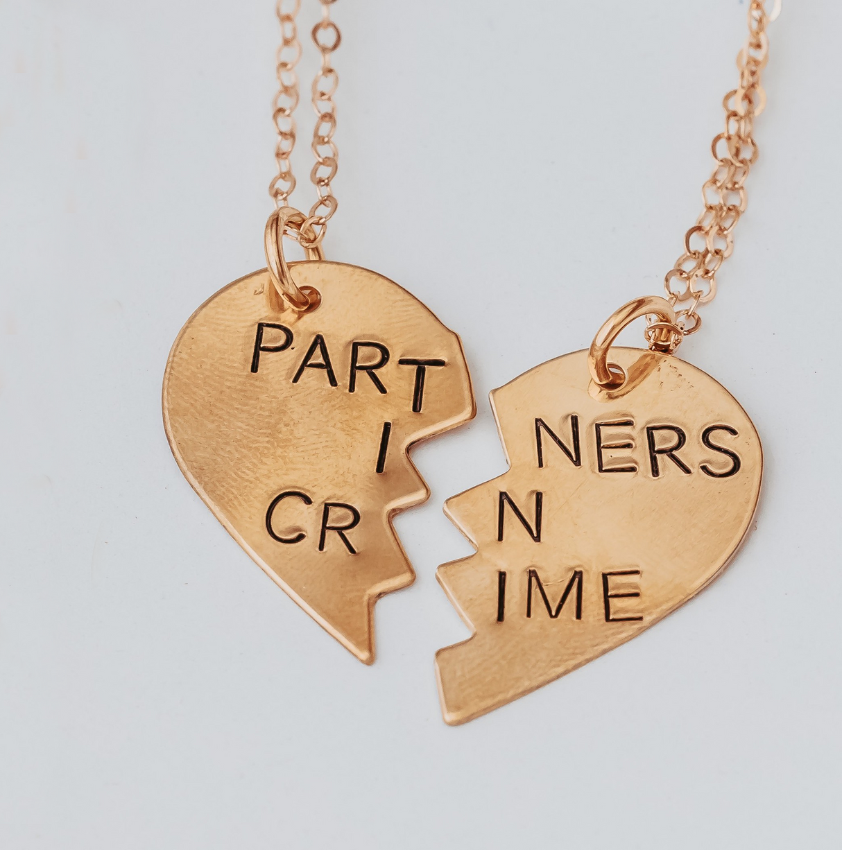 PARTNERS IN CRIME Broken Heart Friendship Necklaces by Salt and Sparkle