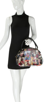 Glossy Magazine Dome Satchel Purse Bag by hfstylish