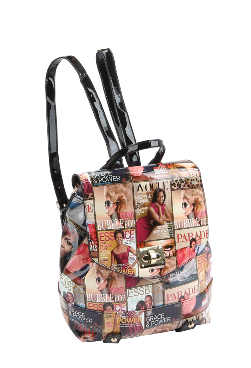 Glossy Magazine Clear Backpack Crossbody Purse by hfstylish