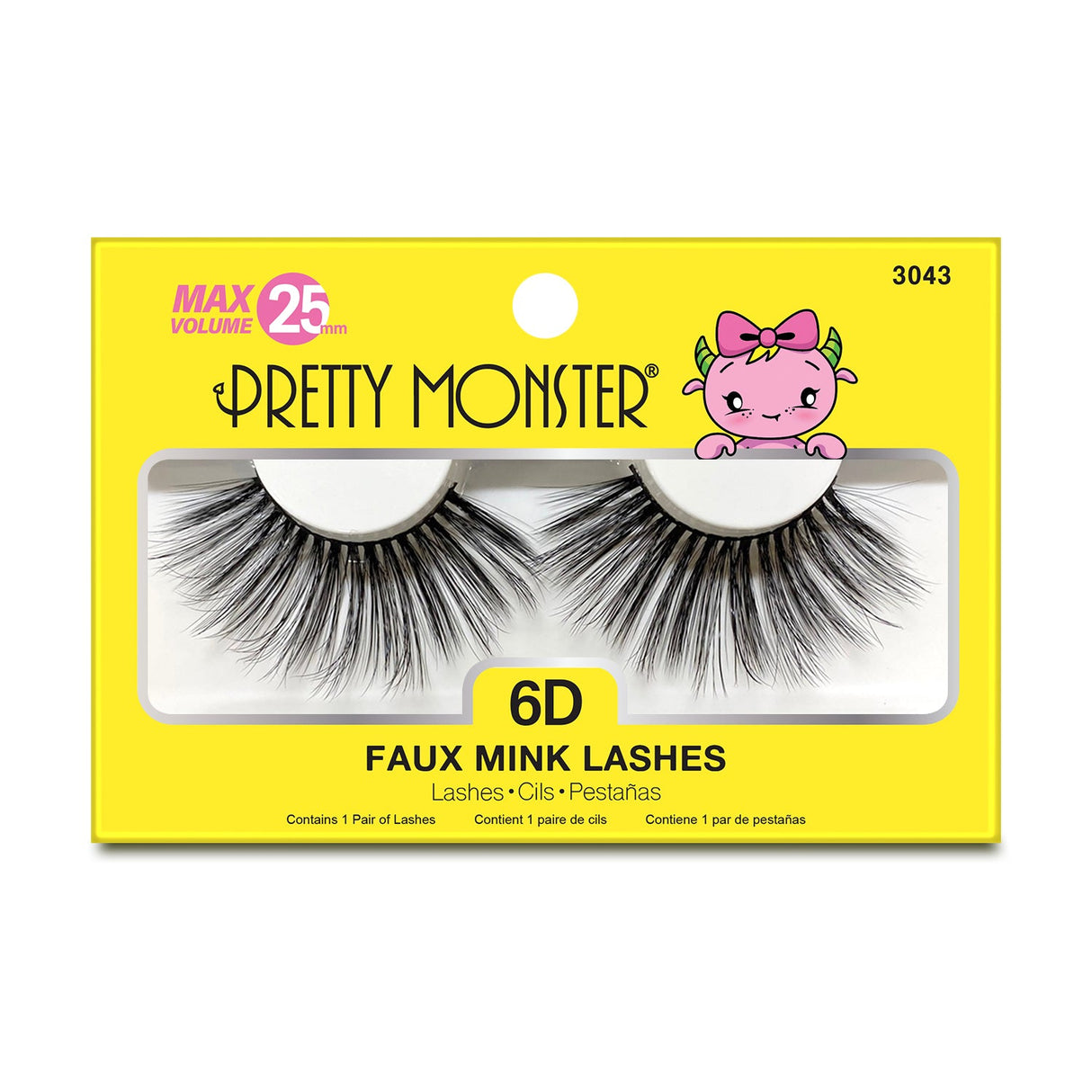 PRETTY MONSTER Max Volume 6D Faux Mink Lashes - 3043