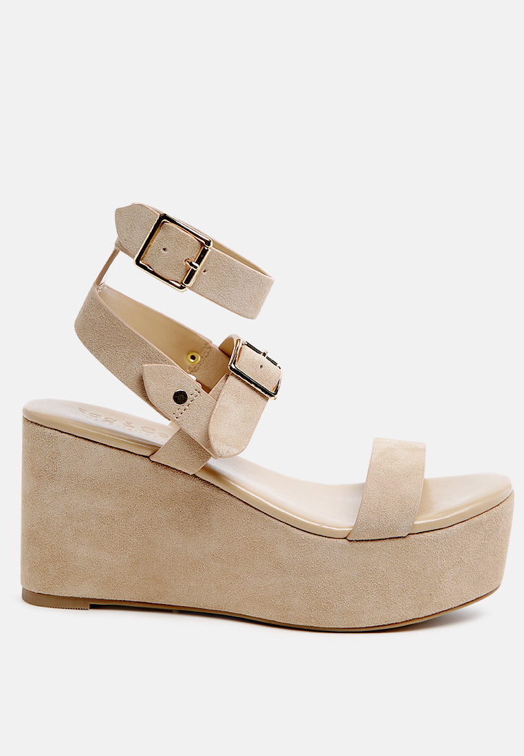 portia leather wedge sandal by London Rag