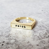 PRIDE LGBTQIA+ Flat Top Ring by Salt and Sparkle