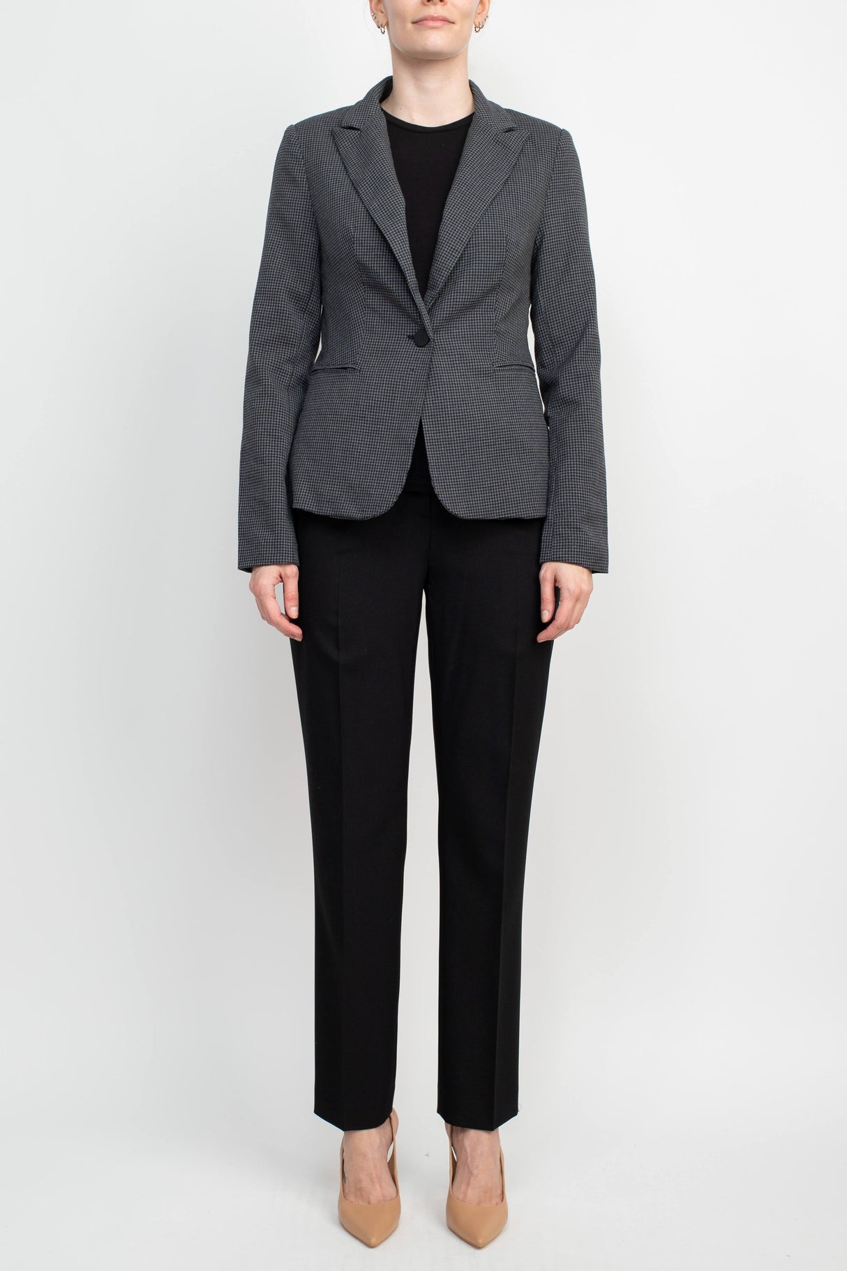 Premise Notched Collar One Button Knit Blazer by Curated Brands