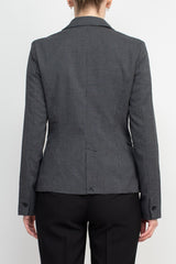 Premise Notched Collar One Button Knit Blazer by Curated Brands