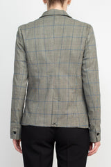 Premise Notched Collar Long Sleeve One Button Knit Blazer by Curated Brands