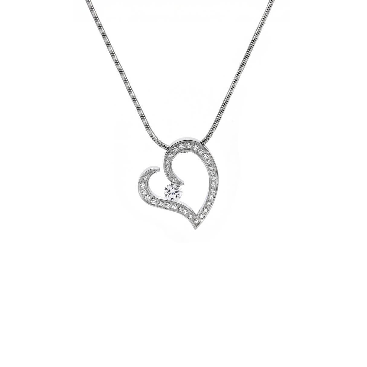 PT092W B.Tiff Pave Heart Pendant by B.Tiff New York