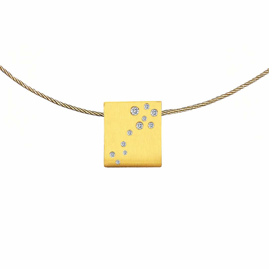 PT094G B.Tiff Gold Pavé Galaxie Pendant by B.Tiff New York