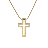 PT098G B.Tiff Gold Lumière Cross Pendant by B.Tiff New York