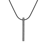 PT107B B.Tiff Black 18-Stone Bar Pendant by B.Tiff New York