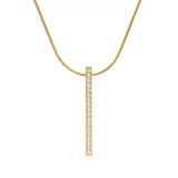 PT107G B.Tiff Gold 18-Stone Bar Pendant by B.Tiff New York