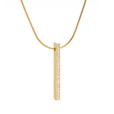 PT107G B.Tiff Gold 18-Stone Bar Pendant by B.Tiff New York