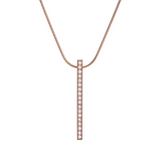 PT107RG B.Tiff Rose Gold 18-Stone Bar Pendant by B.Tiff New York