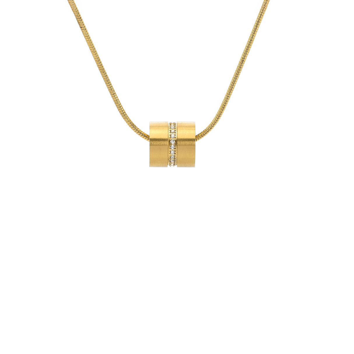 PT118G B.Tiff Gold Barrel Pendant by B.Tiff New York