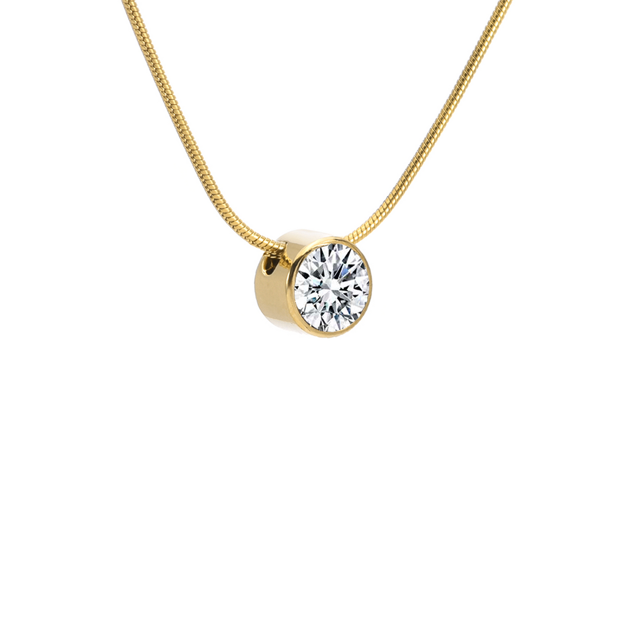 PT201G B.Tiff Gold 2 ct Solitaire Pendant by B.Tiff New York