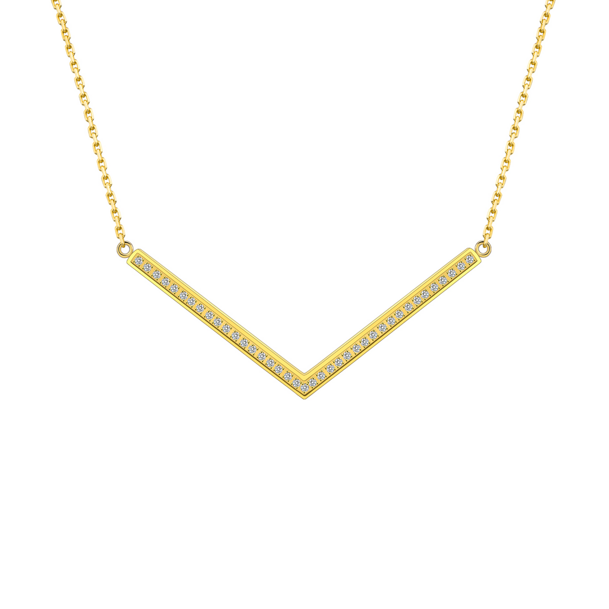 PT208G B.Tiff Gold Pavé Viva Pendant Necklace by B.Tiff New York