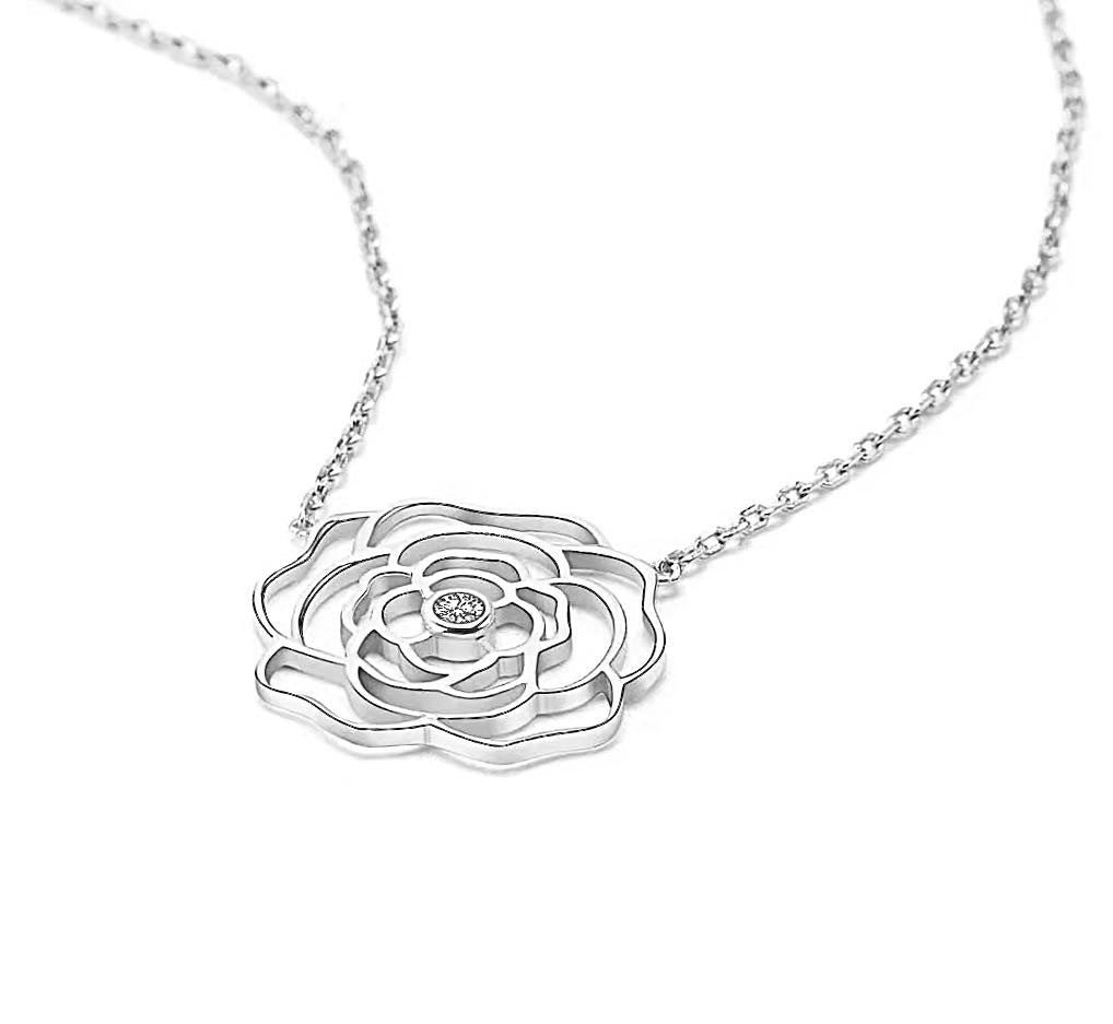 PT308W B.Tiff Rosé Silver Plated Brass Pendant Necklace by B.Tiff New York