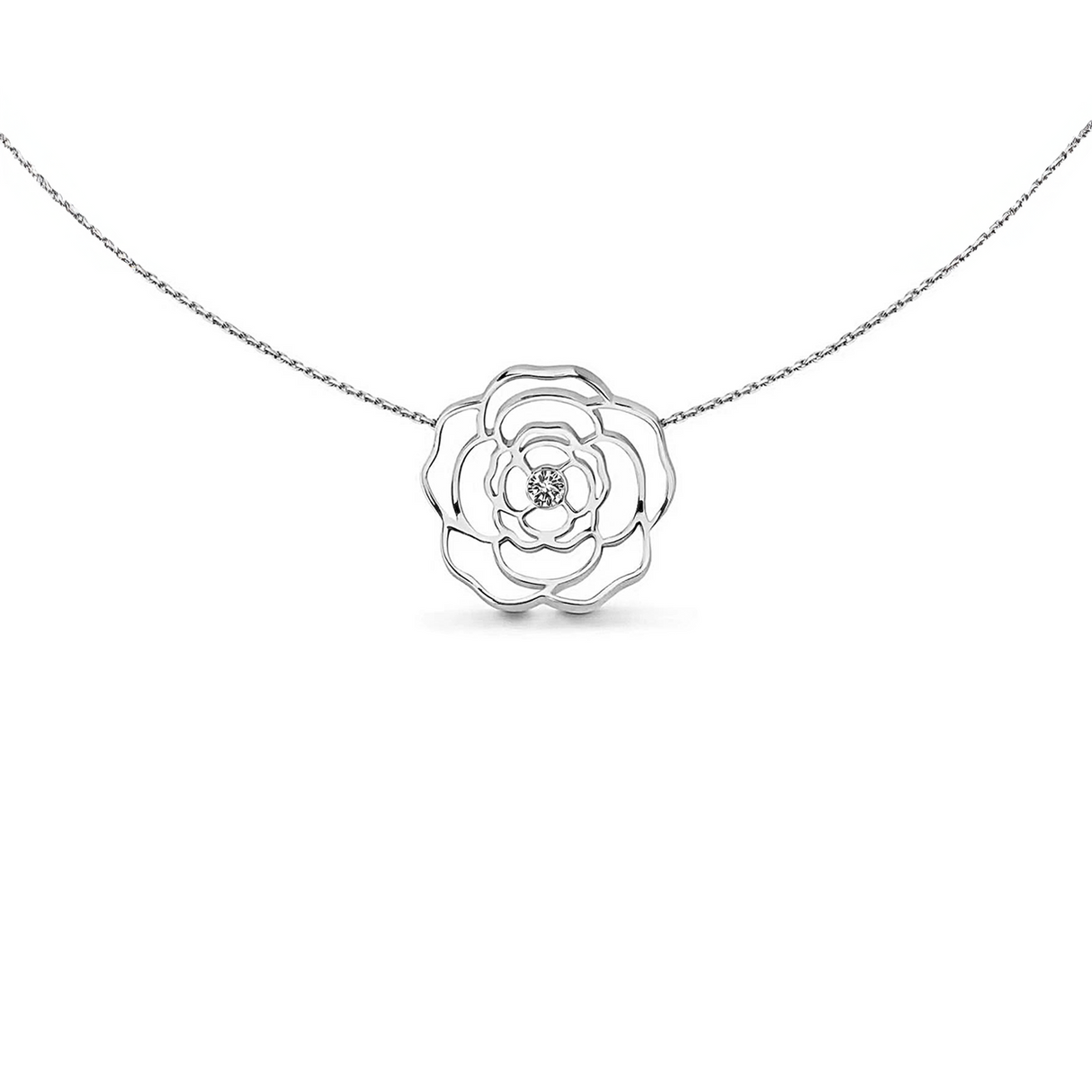 PT308W B.Tiff Rosé Silver Plated Brass Pendant Necklace by B.Tiff New York