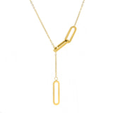 PT330G B.Tiff Adjustable Gold Thin Rolo Chain Necklace with Paperclip Links by B.Tiff New York