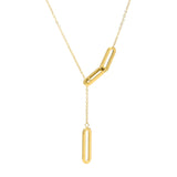 PT330G B.Tiff Adjustable Gold Thin Rolo Chain Necklace with Paperclip Links by B.Tiff New York