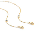 PT456G B.Tiff 8-Stone Gold Pavé Station Necklace by B.Tiff New York