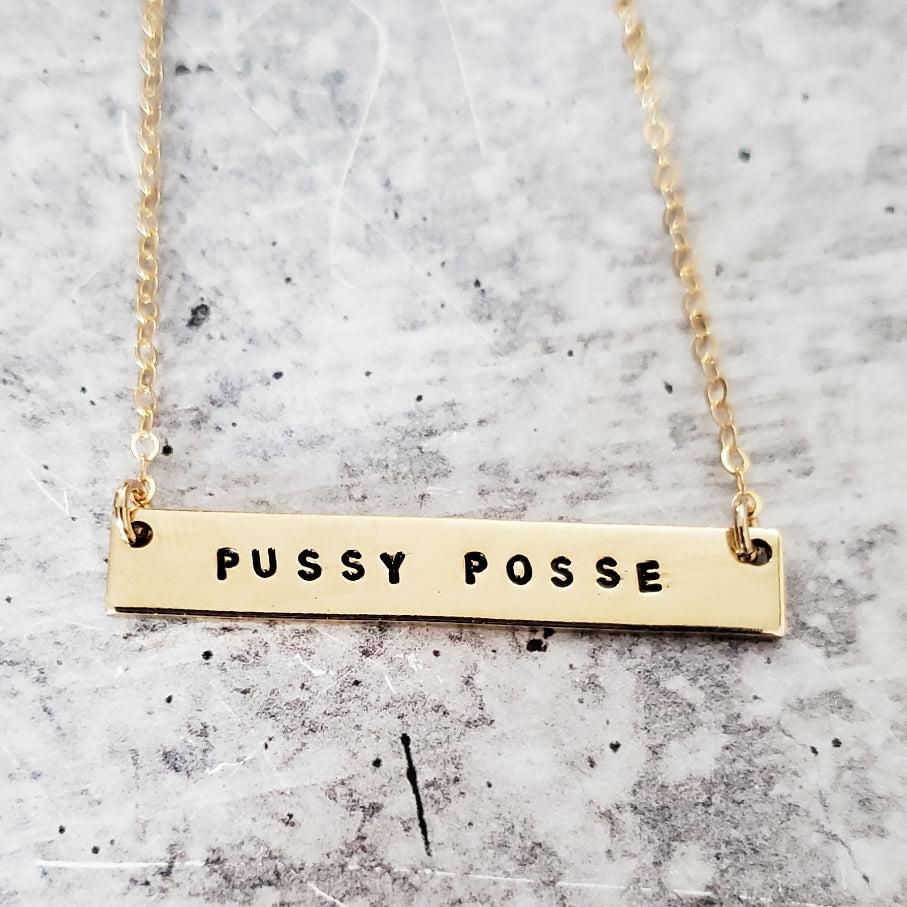 PUSSY POSSE Bar Necklace by Salt and Sparkle