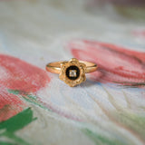 Vintage Flower Ring Clear Crystal 18k Yellow Gold Electroplated by PVD Vintage Jewelry