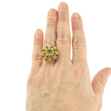 Vintage Amethyst and Pinfire Opal Burst Ring 18k Yellow Gold Electroplated by PVD Vintage Jewelry