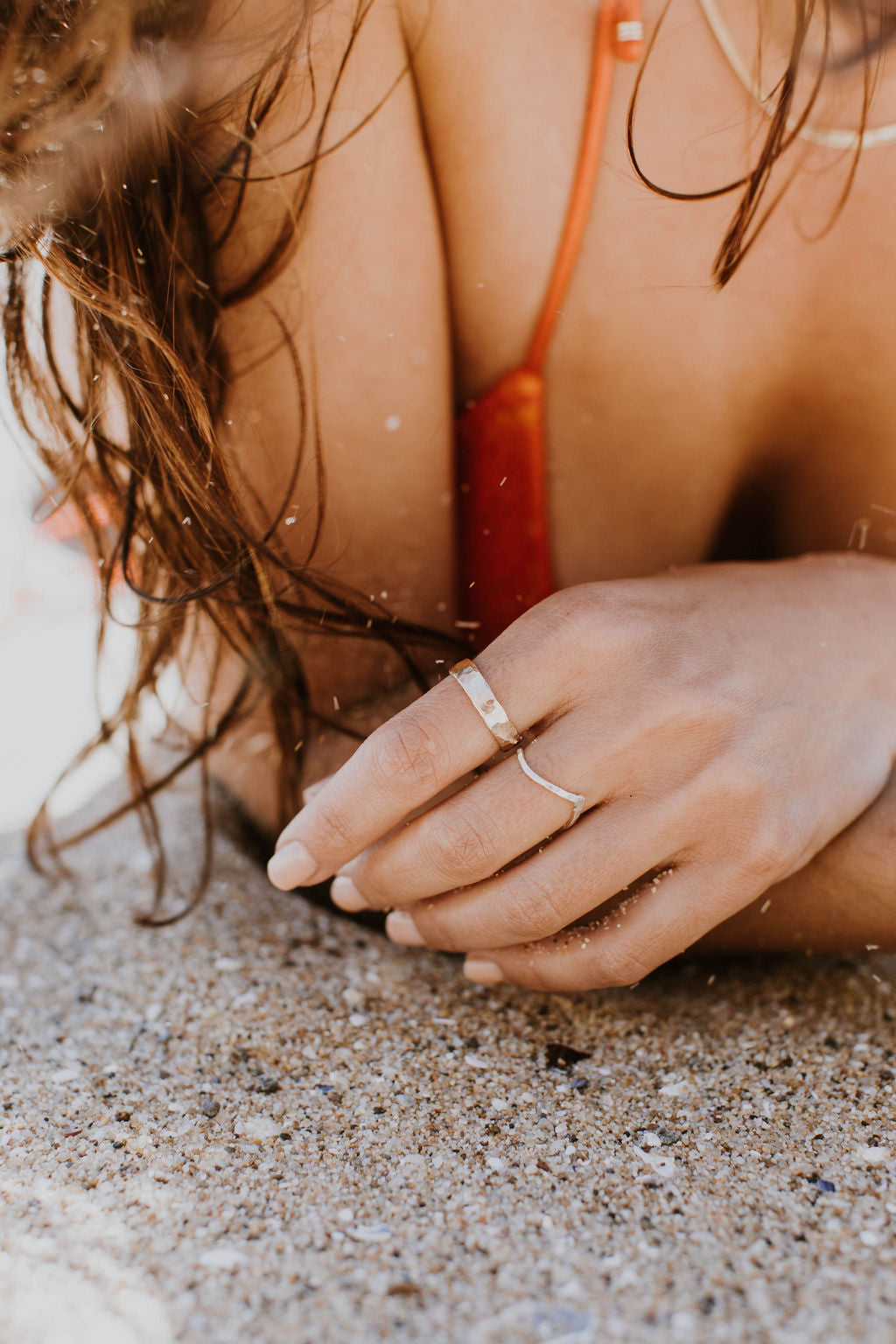 Thick Hammered Gold Band by Toasted Jewelry