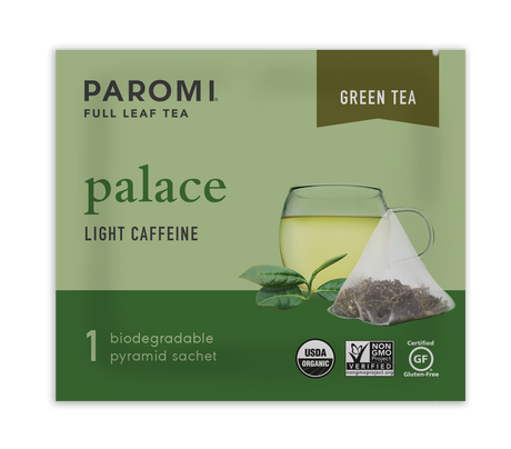 Organic Palace Green Tea, Full Leaf, in Pyramid Tea Bags by Paromi Tea