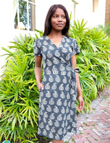 Palm Organic Wrap Dress by Passion Lilie