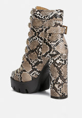 palmetto snake skin ankle boots by London Rag