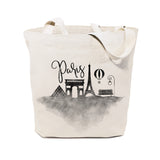 Paris Cityscape Cotton Canvas Tote Bag by The Cotton & Canvas Co.