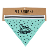 Party Animal Pet Bandana | In Blue With Printed Hearts Designs by The Bullish Store