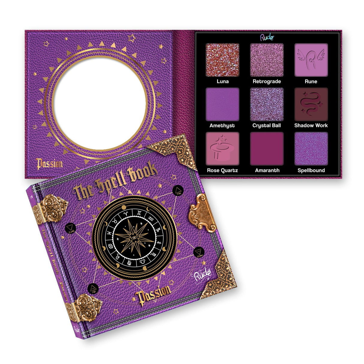 RUDE The Spell Book Smooth and Blendable Eyeshadow Palette - Passion