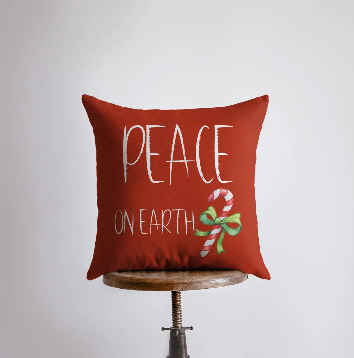 Peace on Earth | Red Throw Pillow | Joy Pillow | Home Decor | Christmas Pillow Covers | Christmas Décor | Rustic Christmas Decor | Mom Gift by UniikPillows