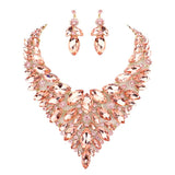 Marquise Stone Cluster Statement Evening Necklace by Madeline Love