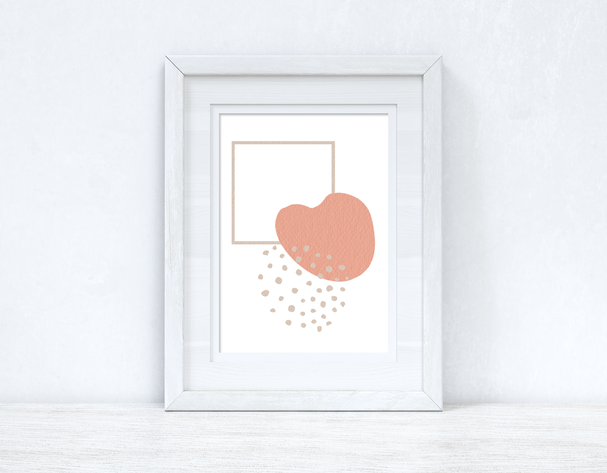 Peach Pink & Beige Abstract 1 Colour Shapes Home Wall Decor Print by WinsterCreations™ Official Store