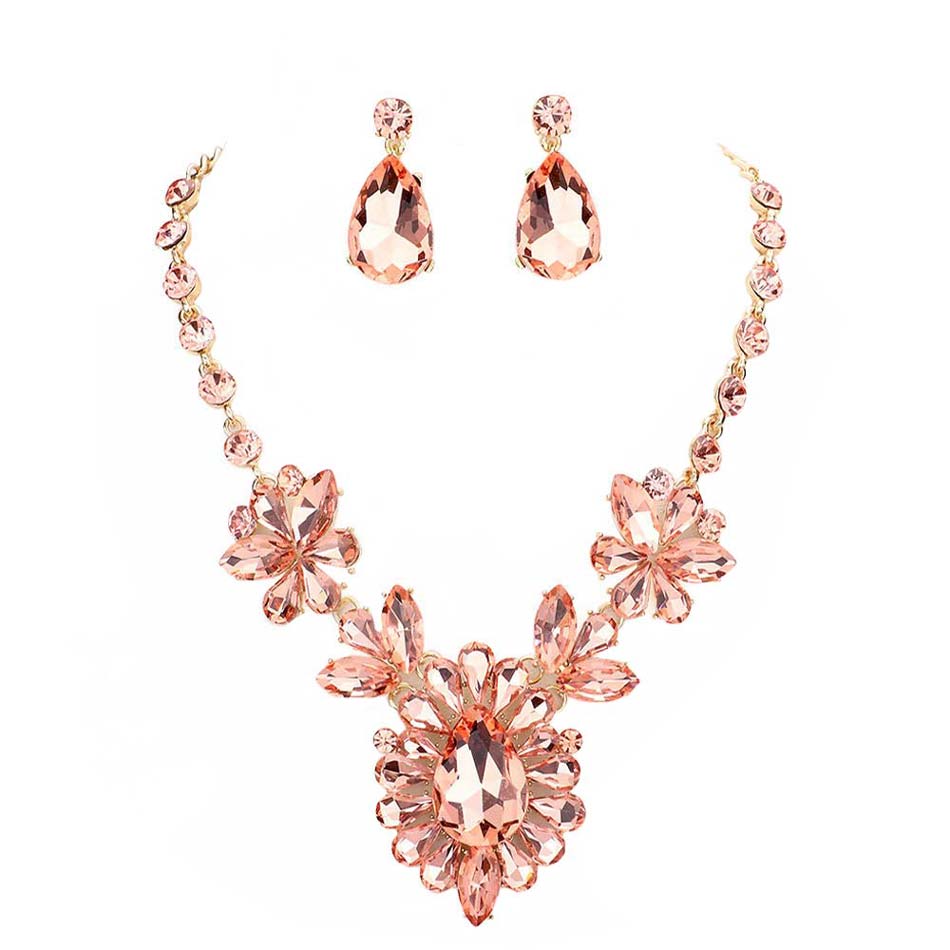 Teardrop Stone Cluster Evening Necklace by Madeline Love