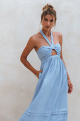 Penelope Halter Linen Maxi Dress by ELF