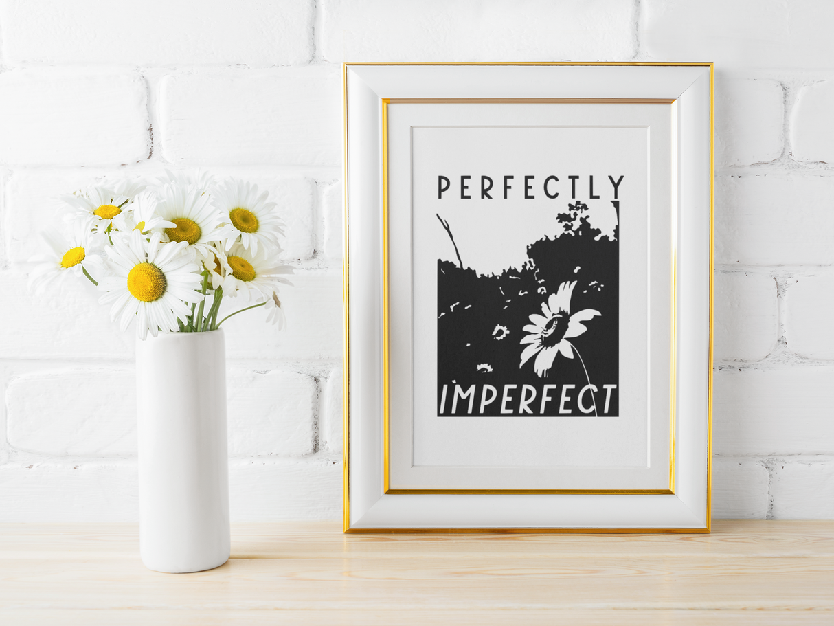 Perfectly Imperfect Mental Health Inspirational Wall Decor Quote Print by WinsterCreations™ Official Store