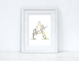 Personalised Spring Floral Initial & Name Spring Seasonal Wall Home Decor Print by WinsterCreations™ Official Store