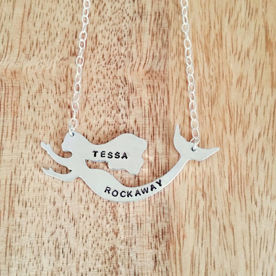 Personalized Mermaid Silver Necklace by Salt and Sparkle