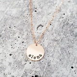 Personalized Name Disc Necklace by Salt and Sparkle