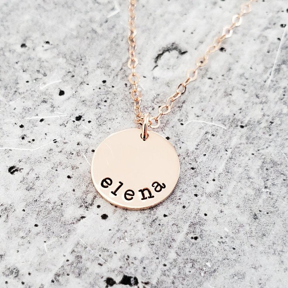 Personalized Name Disc Necklace by Salt and Sparkle