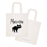 Personalized Name Black Cat Cotton Canvas Tote Bag by The Cotton & Canvas Co.