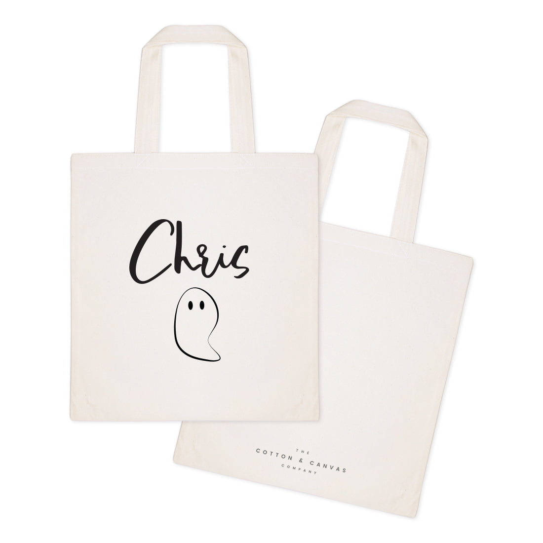 Personalized Name Ghost Cotton Canvas Tote Bag by The Cotton & Canvas Co.