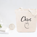 Personalized Name Ghost Cotton Canvas Tote Bag by The Cotton & Canvas Co.