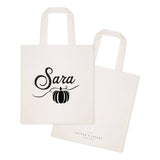 Personalized Name Pumpkin Cotton Canvas Tote Bag by The Cotton & Canvas Co.